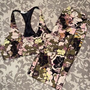 FP Movement by Free People Floral Activewear Set - Black, Pink, Yellow